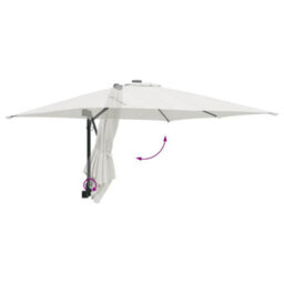 Berkfield Modern Wall-Mounted Garden Parasol Sand 247 Cm - thumbnail 8