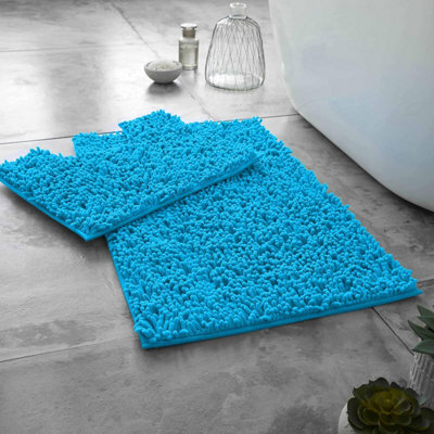 Gc Gaveno Cavailia Infinity Loop 2 Piece Bath Mat Set Teal Super Absorbent Non Slip Shower Mat - image 1