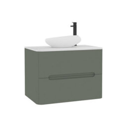 Royal Bathrooms Venice 700mm Sage Green Wall Mounted Bathroom Countertop Vanity Unit 2 Drawer With Nova Basin - thumbnail 7