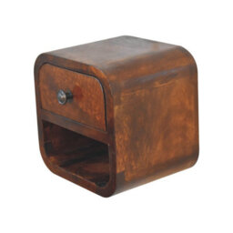 Artisan Furniture Solid Wood Extra Mini Curved Chestnut Bedside With Open Slot - thumbnail 4