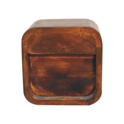 Artisan Furniture Solid Wood Extra Mini Curved Chestnut Bedside With Open Slot - thumbnail 9