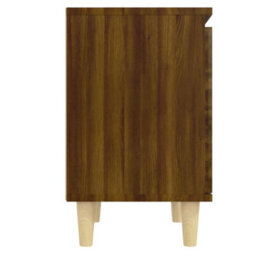 Berkfield Bed Cabinet With Solid Wood Legs Brown Oak 40X30X50 Cm - thumbnail 6
