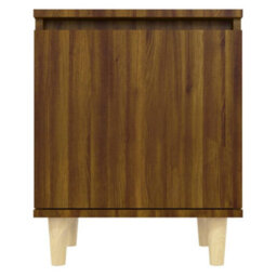 Berkfield Bed Cabinet With Solid Wood Legs Brown Oak 40X30X50 Cm - thumbnail 5