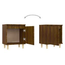 Berkfield Bed Cabinet With Solid Wood Legs Brown Oak 40X30X50 Cm - thumbnail 7