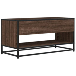 Berkfield Tv Cabinet Brown Oak 91X40X46 Cm Engineered Wood And Metal - thumbnail 6
