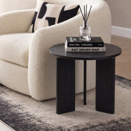 Ohs Ribbed Square Leg Side End Table Engineered Wood Home Décor - Black - thumbnail 1
