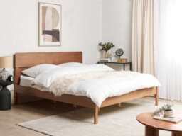 Beliani Bed Wood Boisset 180 X 200 Cm (Eu Super King) Dark Brown - thumbnail 2