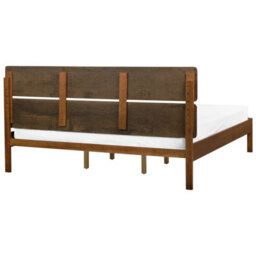Beliani Bed Wood Boisset 180 X 200 Cm (Eu Super King) Dark Brown - thumbnail 5