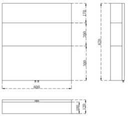 Affine Double Door Bathroom Mirror Cabinet Cupboard Stainless Steel Wall Mounted 600mm - thumbnail 7