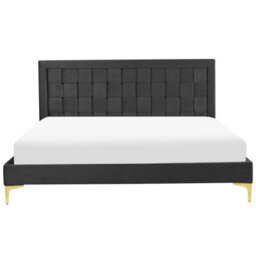 Beliani Bed Velvet Limoux 160 X 200 Cm (Eu King Size) Black - thumbnail 5