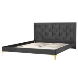 Beliani Bed Velvet Limoux 160 X 200 Cm (Eu King Size) Black - thumbnail 4