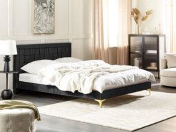 Beliani Bed Velvet Limoux 160 X 200 Cm (Eu King Size) Black - thumbnail 2