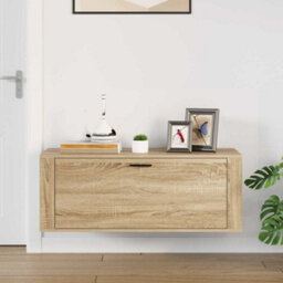 Berkfield Modern Wall Shoe Cabinet Sonoma Oak 100X35X38 Cm Engineered Wood - thumbnail 3