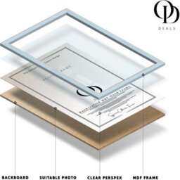 27 X 40 Inch Mdf Wood Frame With Perspex Front Dual Orientation Landscape Portrait Wall Mount (Light Grey) - thumbnail 4