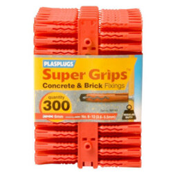Plasplugs Super Grips Red Plastic Wall Plug (Dia)6mm (L)38mm, Pack Of 300