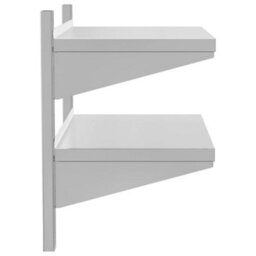 Berkfield 2-Tier Wall Shelf 75X40X60 Cm Silver Stainless Steel - thumbnail 6