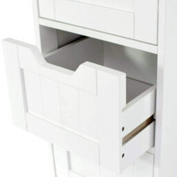 Xample Bathroom Storage Cabinet 4 Drawer Free-Standing Cupboard Slim Organizer For Towels & Toiletries Modern White Design - thumbnail 8