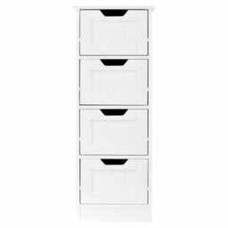 Xample Bathroom Storage Cabinet 4 Drawer Free-Standing Cupboard Slim Organizer For Towels & Toiletries Modern White Design - thumbnail 6