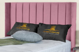 UKBEDFURNITURE Kamara Wingback Plush Pink End Opening Divan Ottoman Bed With 54 Inch Headboard - thumbnail 3