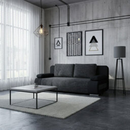 Emma Upholstered Sofa Bed With Storage With Sleeping Function Comfortable And Stylish For The Living Room Greymelange And Black - thumbnail 2