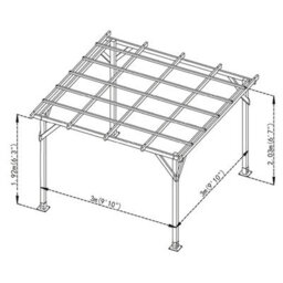 BPS Access Solutions Bps Deluxe Wooden Pergola - 3X3M - Garden Gazebo - Premium Slow Grown Spruce - 80mm Thick Posts - 2031mm Height - thumbnail 9