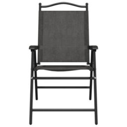 Berkfield Folding Garden Chairs 8 Pcs Melange Grey Steel And Textilene - thumbnail 5