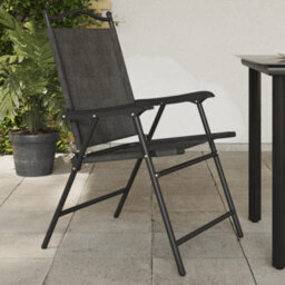 Berkfield Folding Garden Chairs 8 Pcs Melange Grey Steel And Textilene