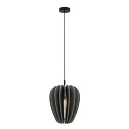 Luminosa Lighting Luminosa Cambio Slim Modern Pendant Ceiling Light Black 1Xe27 Grey Shade - thumbnail 1