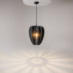 Luminosa Lighting Luminosa Cambio Slim Modern Pendant Ceiling Light Black 1Xe27 Grey Shade - thumbnail 2