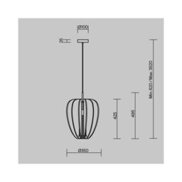 Luminosa Lighting Luminosa Cambio Slim Modern Pendant Ceiling Light Black 1Xe27 Grey Shade - thumbnail 5