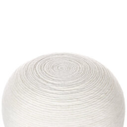 Wyld And Coco White Handwoven Wool Pouf 50Cm Round Boho Ottoman - thumbnail 3