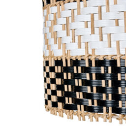 Wyld And Coco Handmade Black-And-White Rattan Pendant Lamp - Iron Frame, Boho Lighting, 29Cm Diameter X 155Cm Drop - thumbnail 7
