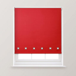 A.unique Home Premium Quality Trimmable Square Eyelet Window Roller Blind - 4Ft - Red - 120Cm (W) X 170Cm (L) - thumbnail 1