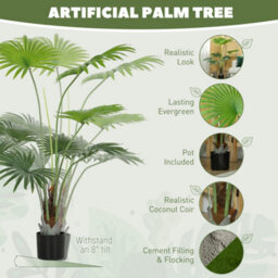 Homcom Artificial Plant With Peva Leaves And Coconut Coir For Home Office - thumbnail 4