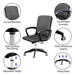 Adjustable Swivel Office Chair, Compact Computer Desk Chair - thumbnail 5