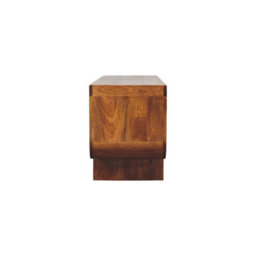 Artisan Furniture Solid Wood Orion Curved Chestnut Media Unit, 3 Open Shelves, Dark Brown - thumbnail 9