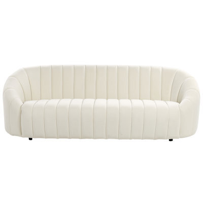 Beliani Sofa 3 Seater Malung Velvet Off-White - image 1