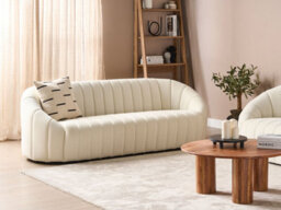 Beliani Sofa 3 Seater Malung Velvet Off-White - thumbnail 2