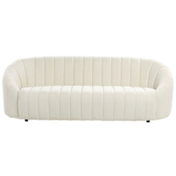 Beliani Sofa 3 Seater Malung Velvet Off-White - thumbnail 1