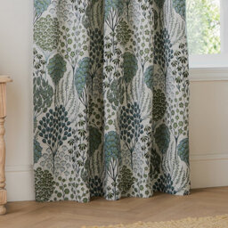 Wylder Ophelia Jacquard Floral Room Darkening Pencil Pleat Curtain Pair Thyme/mineral (W)168Cm X (D)137Cm - thumbnail 3