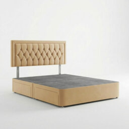 Adore Designs Diamond Cut Plush Velvet Divan Bed, Headboard - 5Ft Kingsize - Coffee - 0 Drawers - thumbnail 2