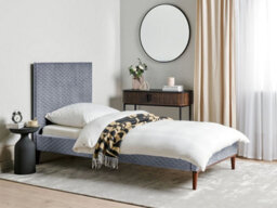 Beliani Bed Velvet Bayonne 90 X 200 Cm (Eu Single) Grey - thumbnail 2