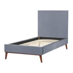 Beliani Bed Velvet Bayonne 90 X 200 Cm (Eu Single) Grey - thumbnail 6
