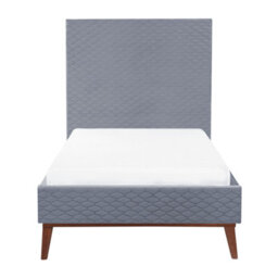 Beliani Bed Velvet Bayonne 90 X 200 Cm (Eu Single) Grey - thumbnail 5