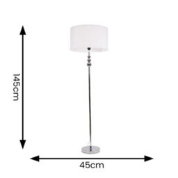 Valuelights Marissa Chrome Stacked Ball Floor Lamp With White Drum Shade - thumbnail 7