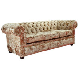 Chesterfield Crystal 3 Seater Sofa Lustro Gilded Velvet Fabric In Classic Style - thumbnail 2