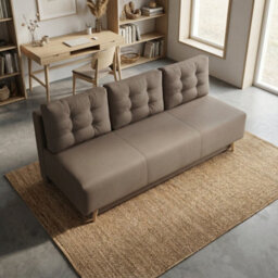 Bella Upholstered Sofa Bed With Polyurethane Foam And Bonell Springs Wooden Frame Storage Sleep Area 200X142 Beige - thumbnail 3