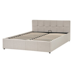 Beliani Ottoman Bed Lauresses Fabric Taupe 140 X 200 Cm (Eu Double) - thumbnail 4