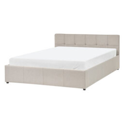 Beliani Ottoman Bed Lauresses Fabric Taupe 140 X 200 Cm (Eu Double) - thumbnail 5