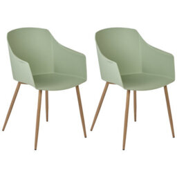 Beliani Set Of 2 Dining Chairs Fonda Ii Light Green - thumbnail 1